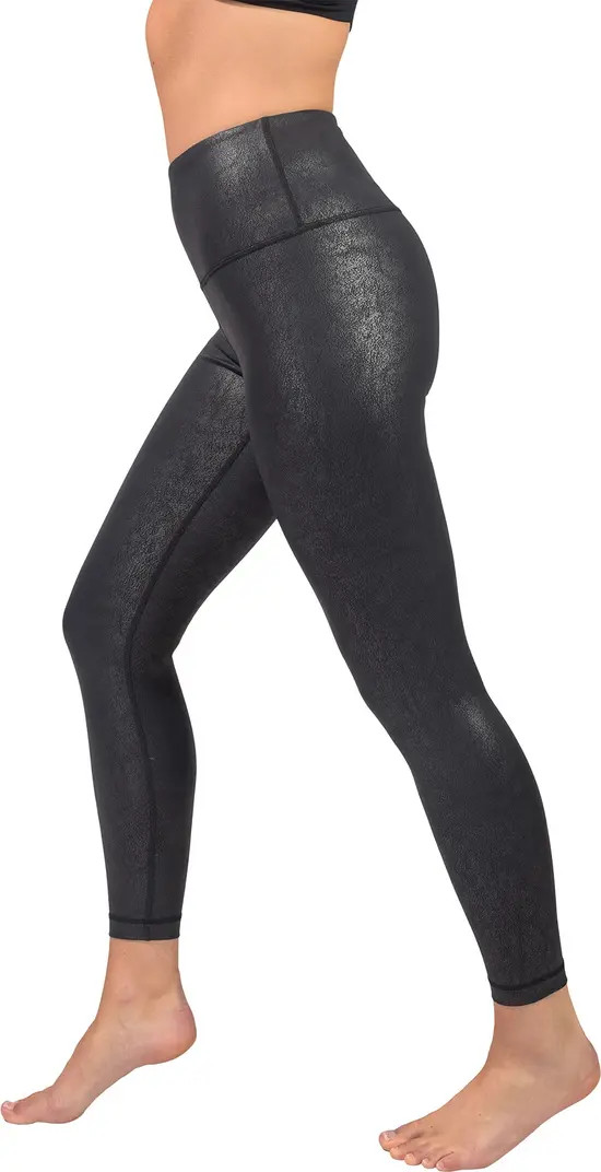 90 DEGREE BY REFLEX Faux Cracked Leather High Rise Ankle Leggings | Nordstromrack | Nordstrom Rack