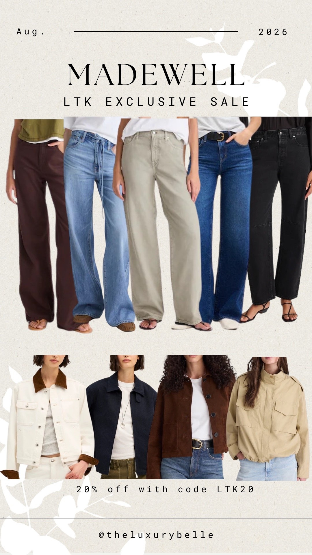 Madewell exclusive LTK sale—use code LTK20 for 20% off!

#LTKxMadewell #LTKSeasonal #LTKSaleAlert