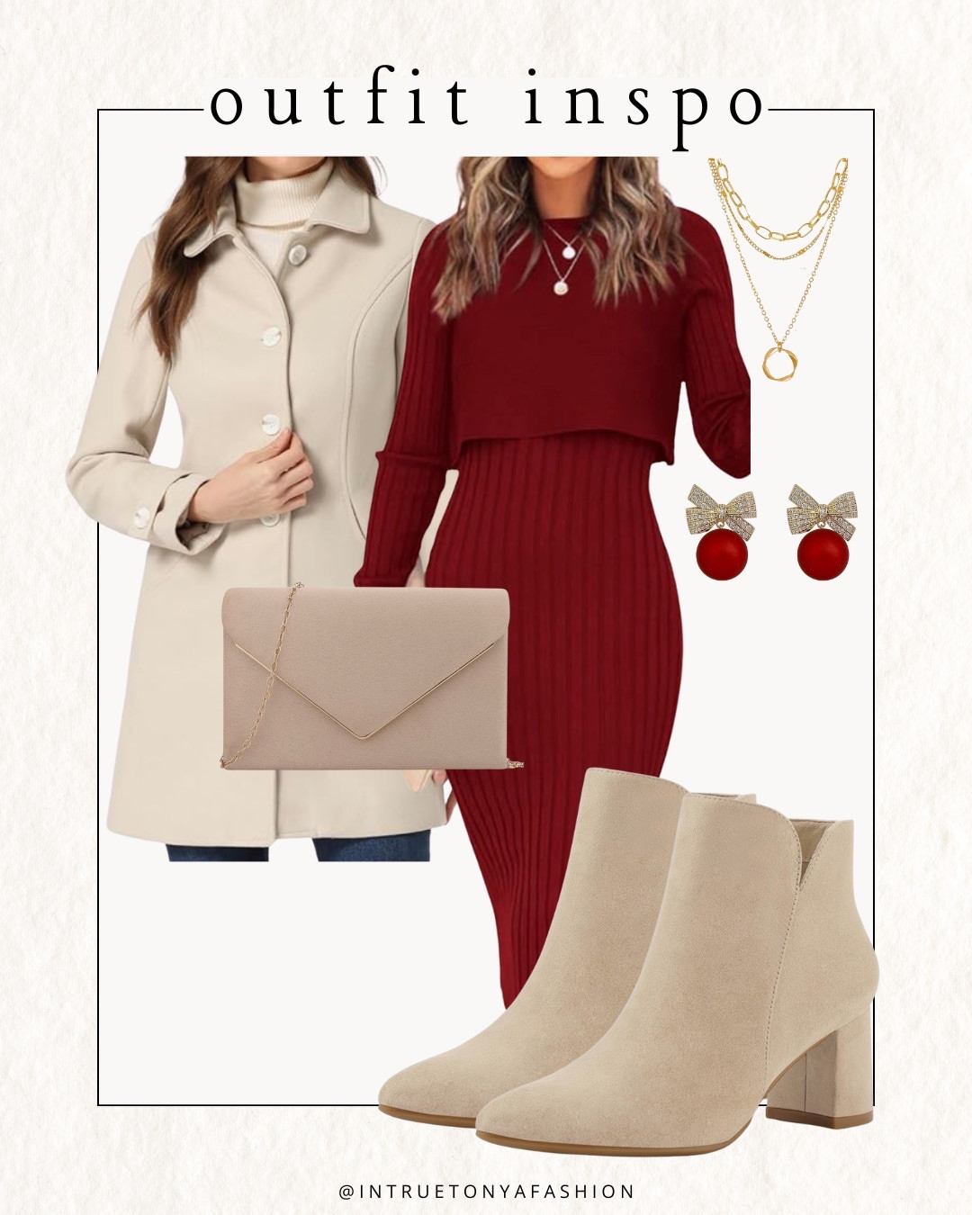 Holiday outfit idea from amazon — red dress, beige boots, clutch purse, and beige coat






Christmas party dress | holiday dress | new years eve dress | amazon formal wear | cocktail party dress winter | evening dress | winter wedding guest dress | wedding guest outfit amazon | heels | holiday party dress | amazon formal wear | amazon holiday dresses | holiday cocktail dress | holiday party dress | holiday party outfit | work holiday party | New Year’s Eve outfit | NYE outfit | holiday looks | holiday style 

#LTKFindsUnder50 #LTKHoliday #LTKSeasonal