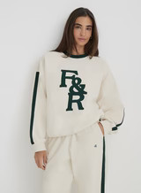 Cream F&R Branded Relaxed Sweatshirt- Sloane | 4th & Reckless