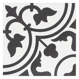 Merola Tile Cemento Arte Snowcap Encaustic 8 in. x 8 in. Cement Handmade Floor and Wall Tile (5.5... | The Home Depot
