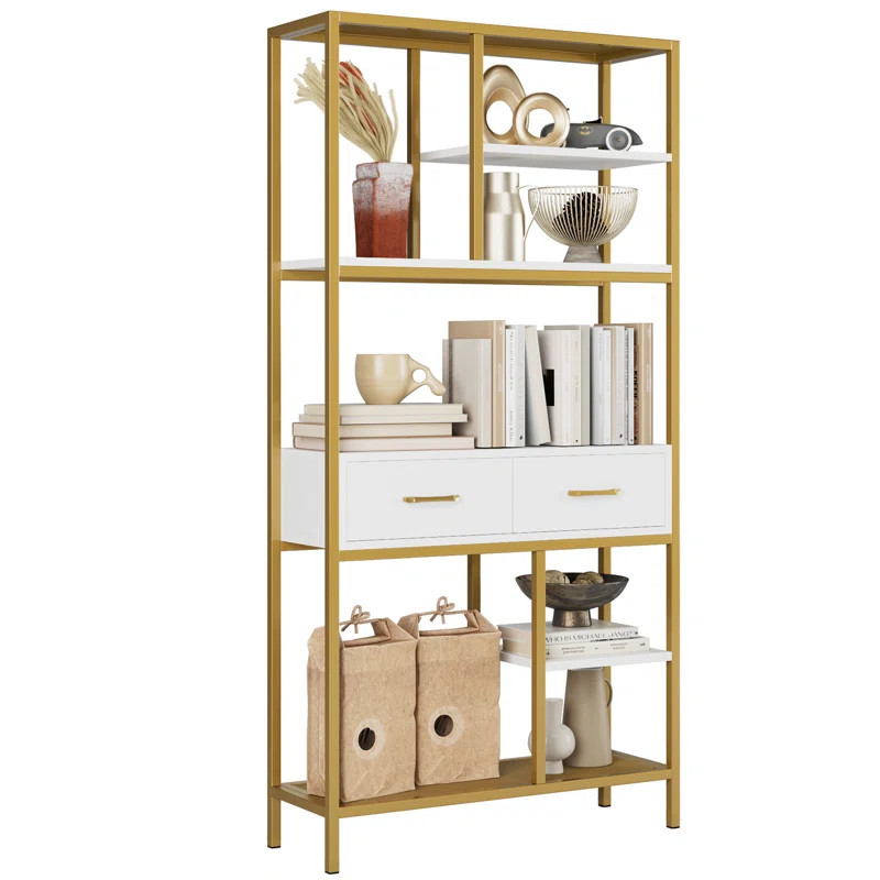 70.9'' H x 35.4'' W Iron Bookcase | Wayfair North America