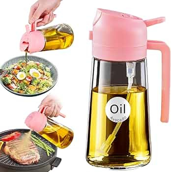 YARRAMATE Oil Sprayer for Cooking, 2 in 1 Olive Oil Dispenser Bottle for Kitchen, 16oz/470ml Prem... | Amazon (US)