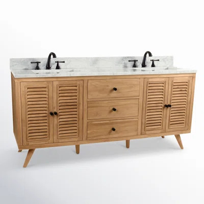 Harper 72" Double Bathroom Vanity with Carrara Marble Top | Wayfair North America
