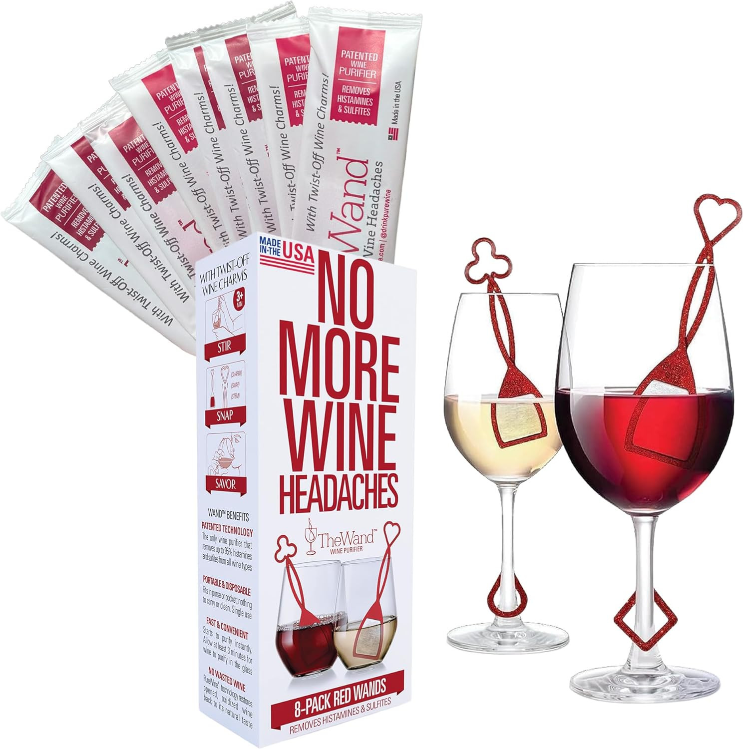 PureWine Red Wand Filters Histamines and Sulfites - May Reduce and Alleviate Wine Allergies & Sen... | Amazon (US)