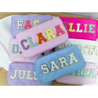 Custom Makeup Bag Chenille Patch |Nylon Pouch Bag, Custom Cosmetic Bags, Bags For Patches, Toiletry Bags, Gift Her-L | Etsy (US)