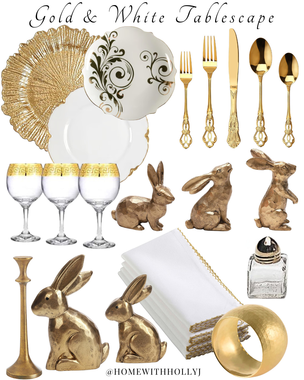 Gold & White Easter Table Decor 🐰✨ Elegant + Timeless Spring Tablescape

Create the dreamiest Easter table with this chic gold & white tablescape ✨ Think luxe gold flatware, classic white china, and the cutest bunny accents for a soft, elevated spring look 🤍🌿

Perfect for Easter brunch, spring hosting, or a neutral glam tablescape that feels straight out of a magazine!

🛍️ Shop this entire look on LTK now & recreate this elegant table at home!

#LTKhome #LTKspring #LTKeaster #easterdecor #springtablescape #eleganthome #homedecorideas #tabledecor #golddecor #neutralhome #hostesswiththemostess #seasonaldecor #eastertablescape #luxehome #shopthelook #homewithhollyj #shophollyjhome 

 #LTKfoodie #LTKSeasonal #LTKHome