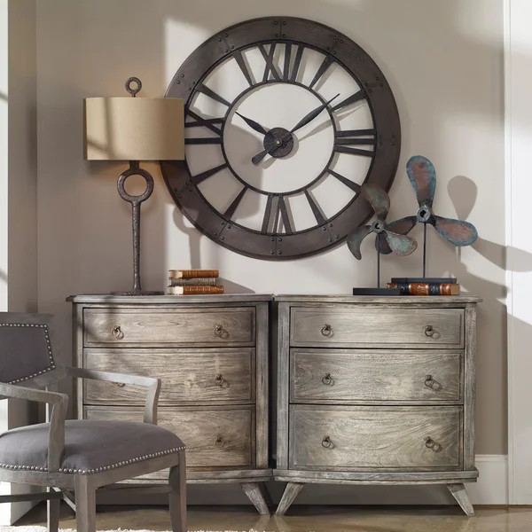 Uttermost Ronan Rustic Bronze Wall Clock | Bed Bath & Beyond