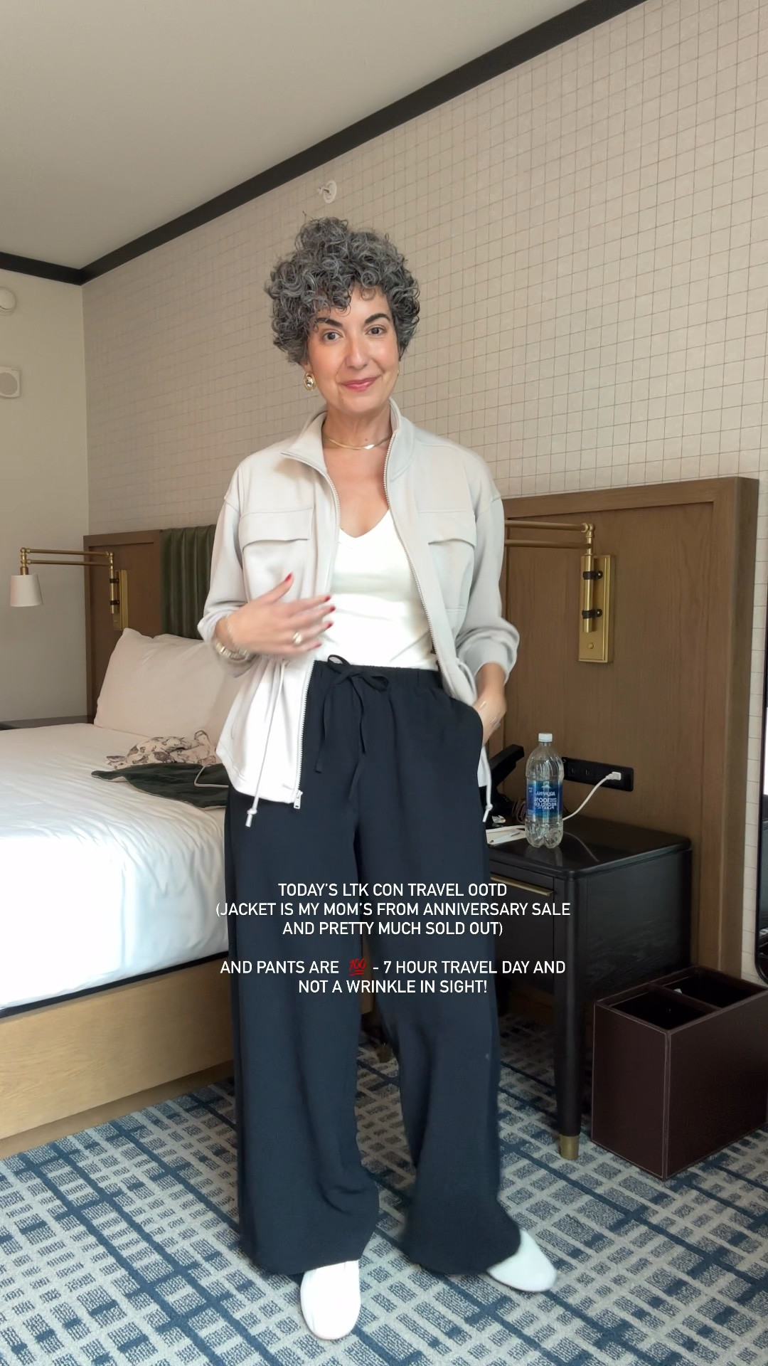 LTK Con Travel OOTD  - jacket is my mom’s from anniversary and a medium. They are almost sold out. Wearing a medium regular in pants!

#LTKTravel #LTKootd