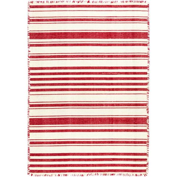 Hampshire Striped Handmade Flatweave Cotton Red Area Rug | Wayfair North America