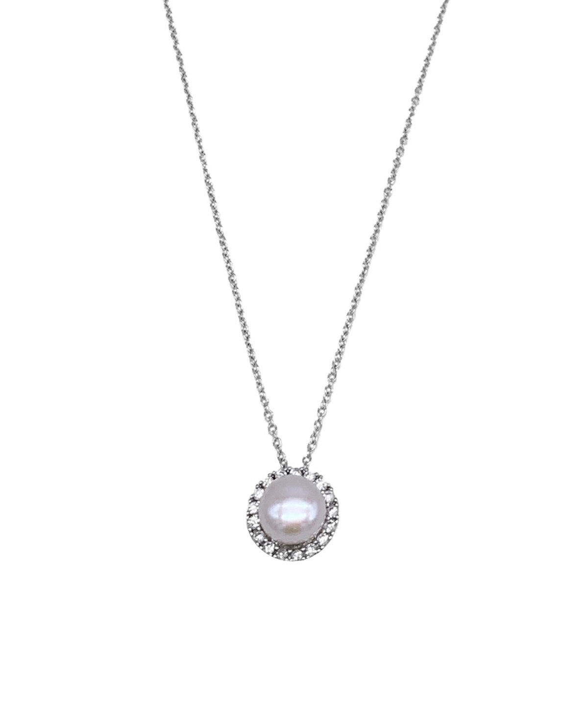 Floating Freshwater Pearl Halo Necklace - Silver-Tone | Macy's