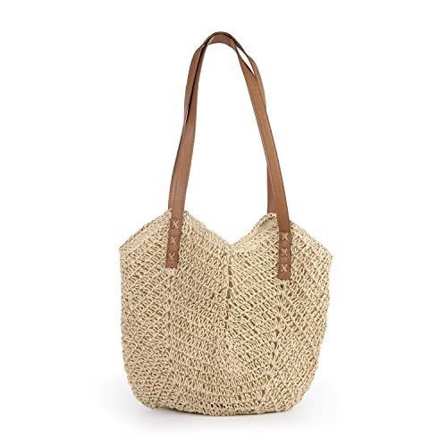 Oweisong Women Straw Beach Bag Large Summer Purse Woven Straw Handbags Tote Shoulder Bag for Vacation Travel | Amazon (US)