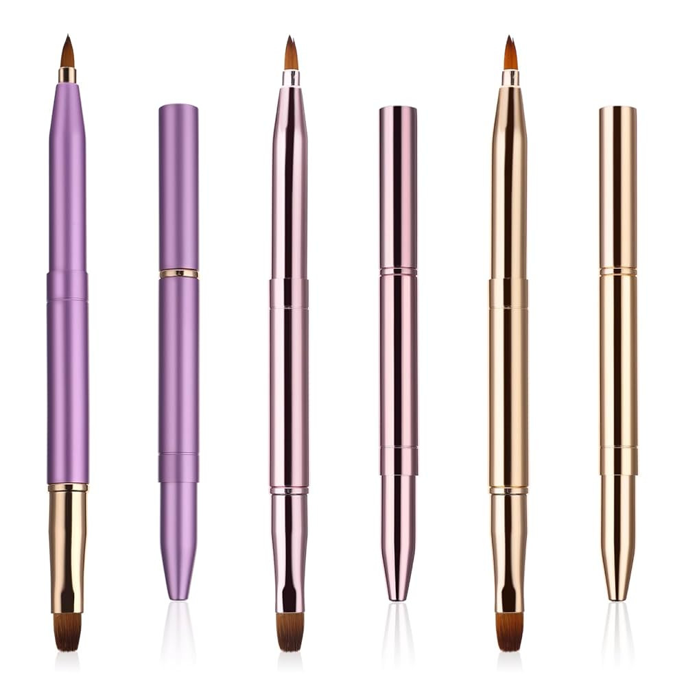 Lusofie Lip Brush for Lipstick 3 Pack Retractable Lip Brushes Double-Ended Lip Makeup Brushes wit... | Amazon (US)