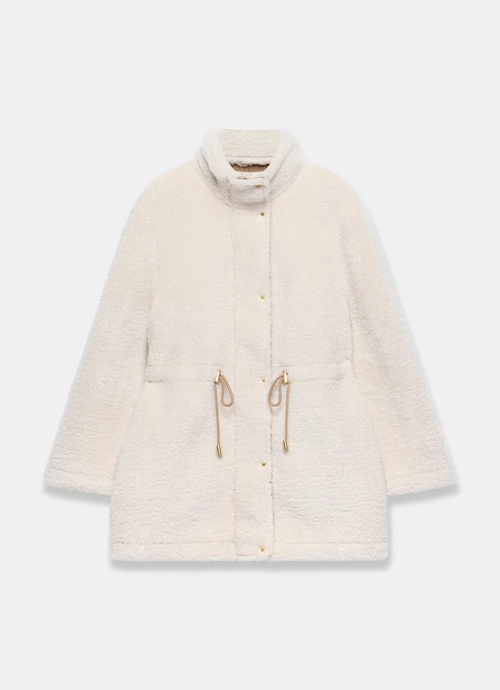 Cream Borg Parka Coat | Mint Velvet