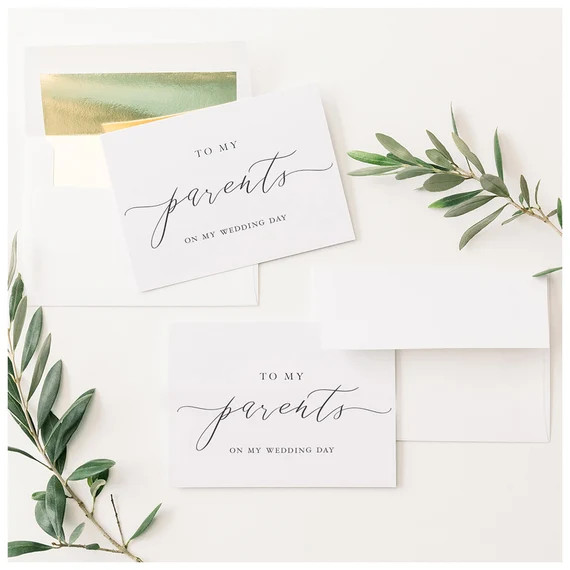 To My Parents on My Wedding Day Cards  Includes Two Folded - Etsy | Etsy (US)
