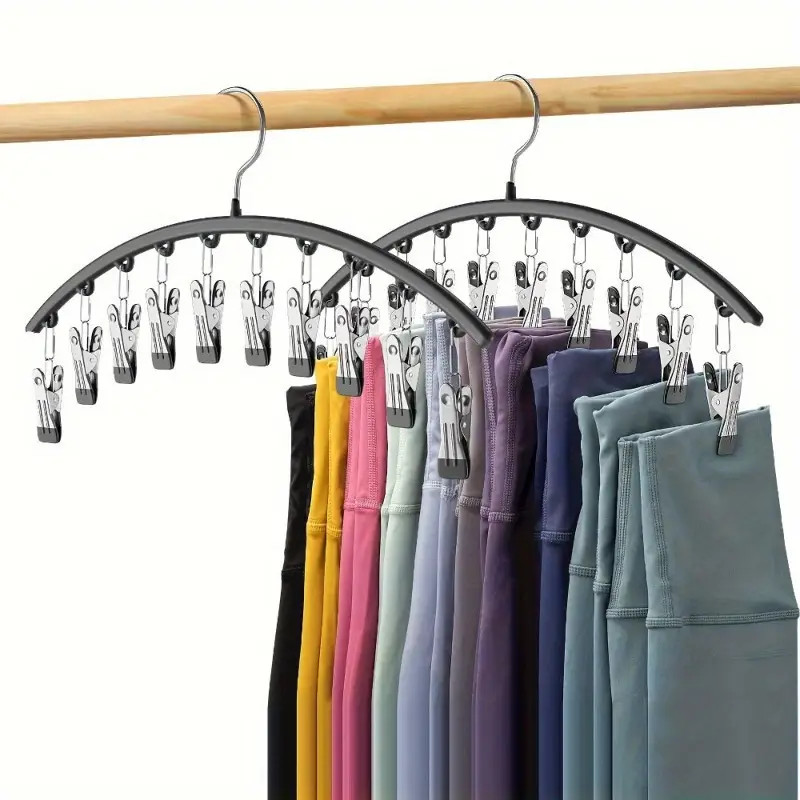 Versatile 10-clip Legging Hanger - Durable Stainless Steel Organizer For Socks, Ties, Scarves & M... | Temu Affiliate Program