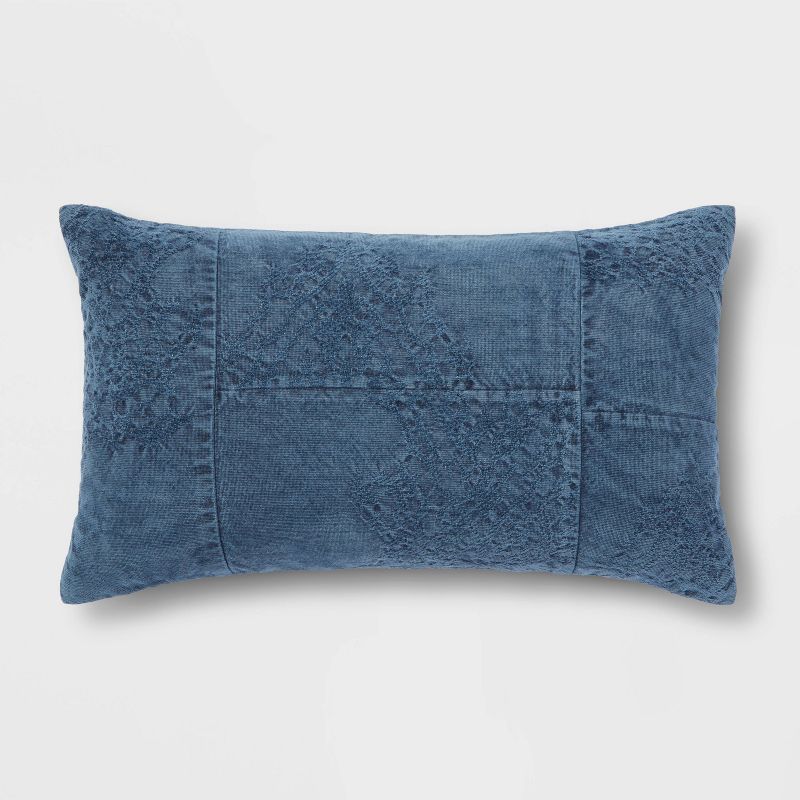 Oversized Washed Pieced Chenille Lumbar Throw Pillow - Threshold™ | Target