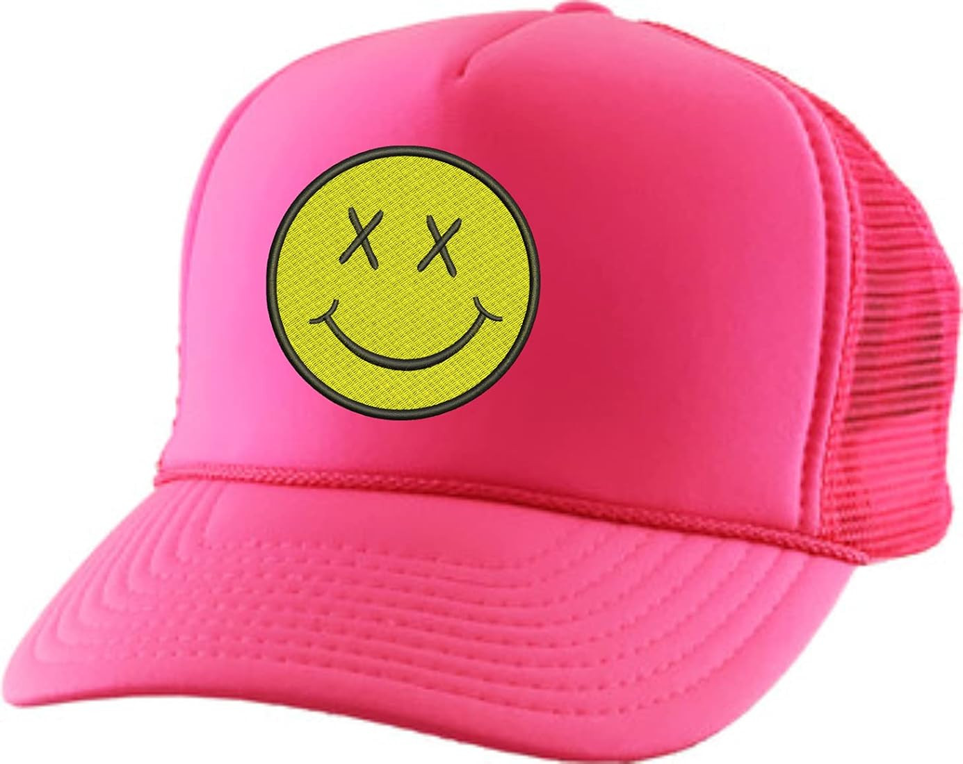 Adult Trucker Hat Smiley Face Embroidered Baseball Cap Adjustable Snapback | Amazon (US)