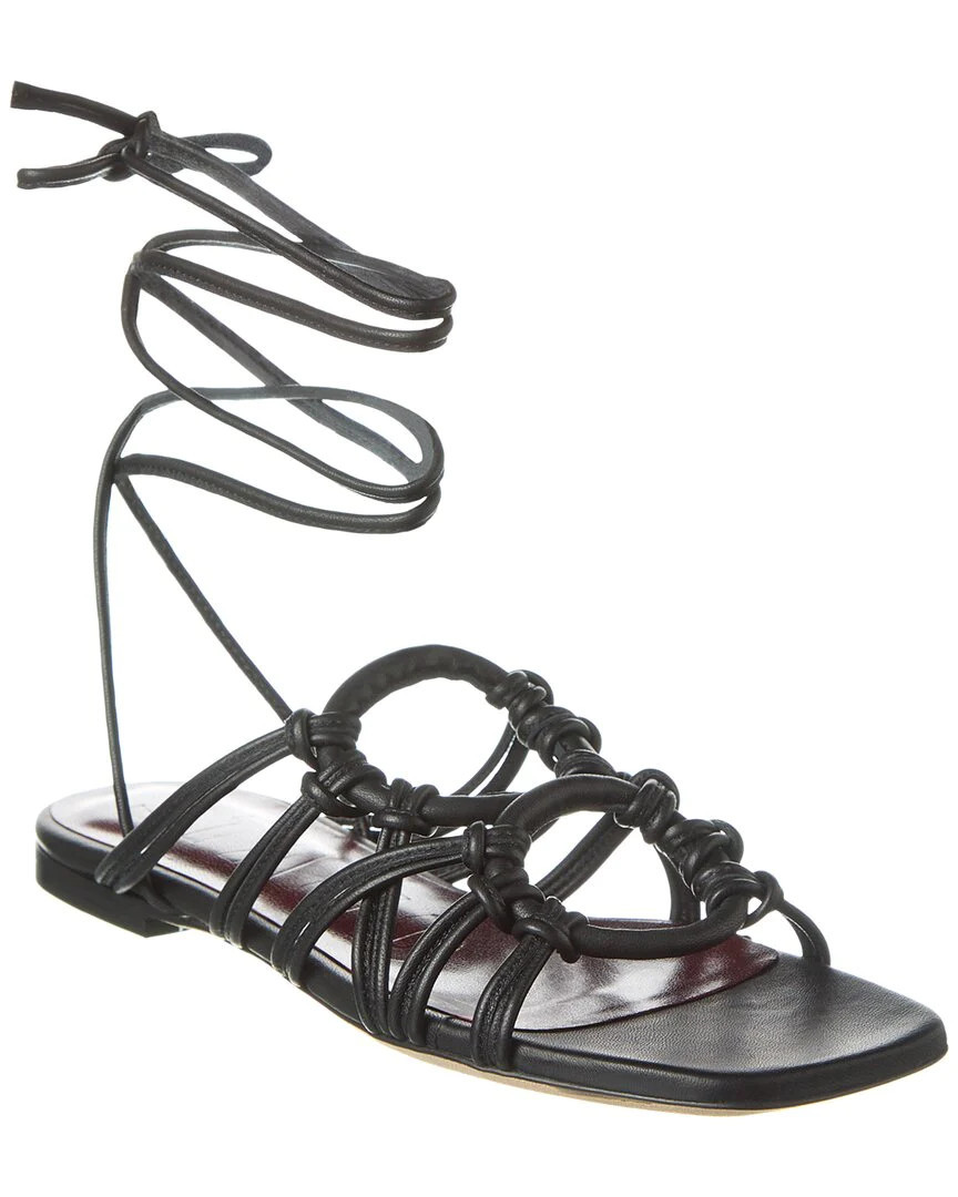 STAUD Adeline Lace-Up Leather Sandal | Shop Simon