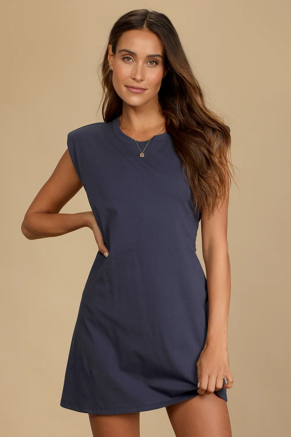 Feelin' Confident Navy Blue Cutout Mini Shirt Dress | Lulus