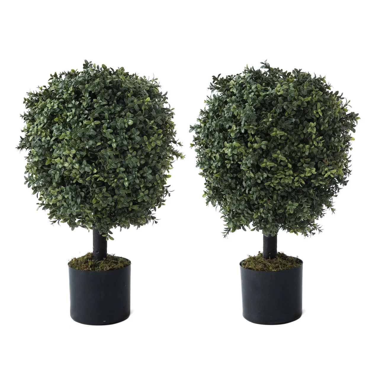 CAPHAUS Artificial Boxwood Topiary Ball Tree Set of 2, Artificial UV Resistant Bushes, Faux Potte... | Walmart (US)