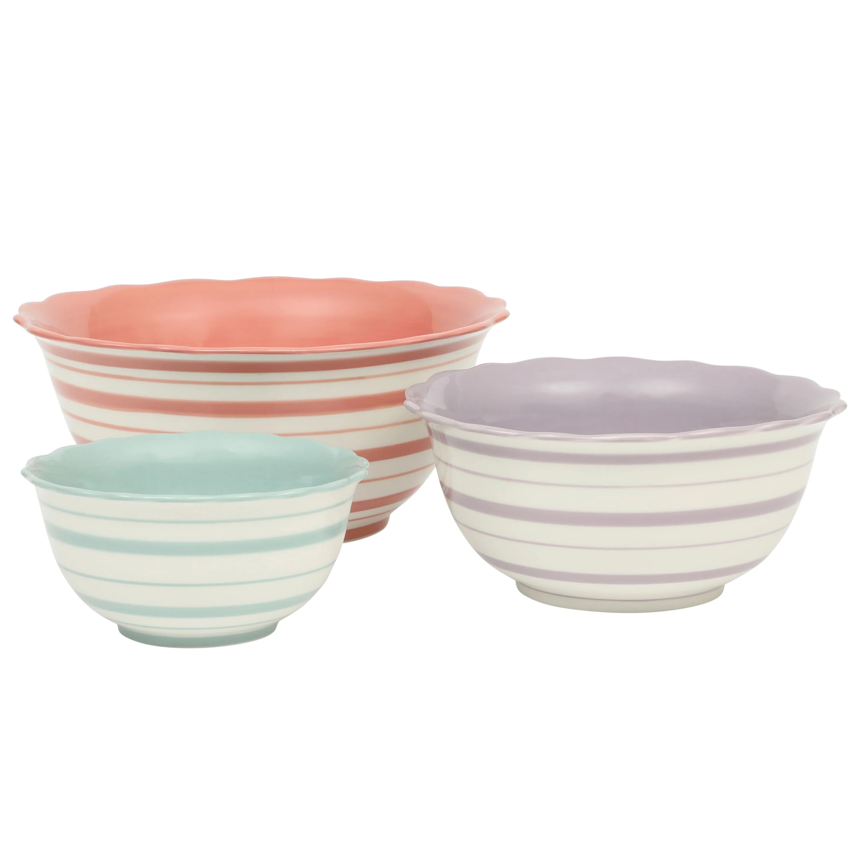 The Pioneer Woman Ainsley 3-Piece Ceramic Serving Bowl Set, Multicolor | Walmart (US)