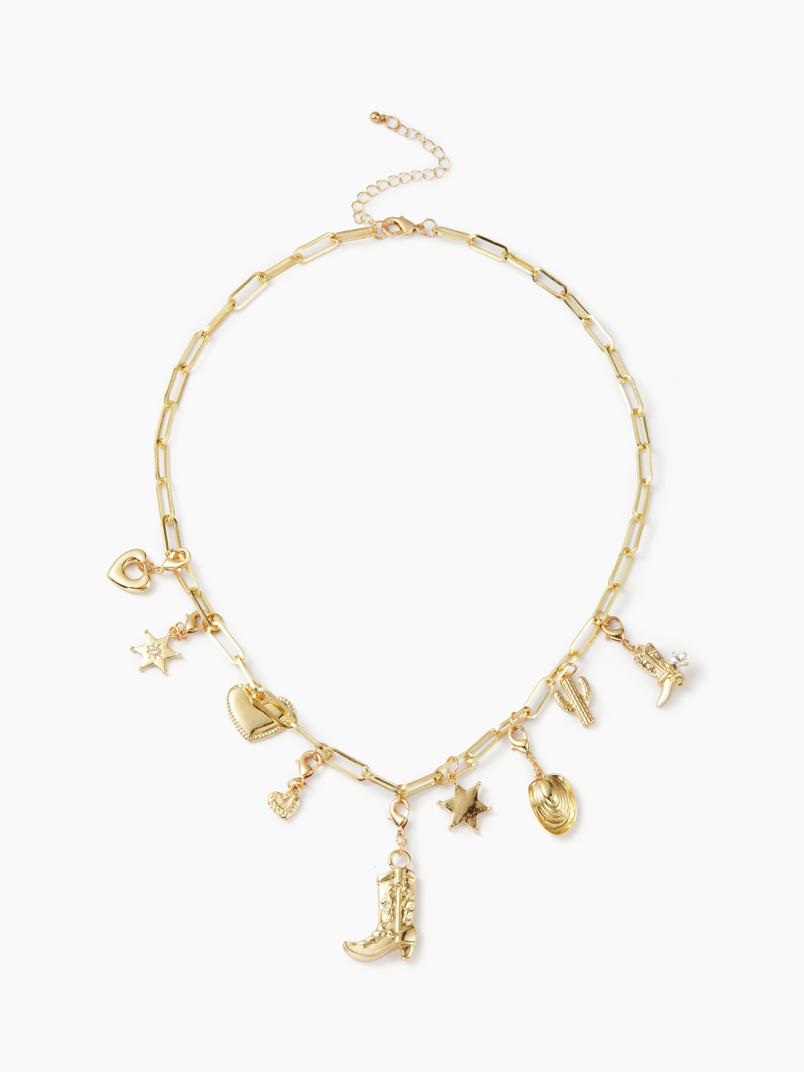 Zinc Alloy BOOT & HEART & CACTUS & STAR CHARM PENDANT NECKLACE For Party/Clubbing | Cider