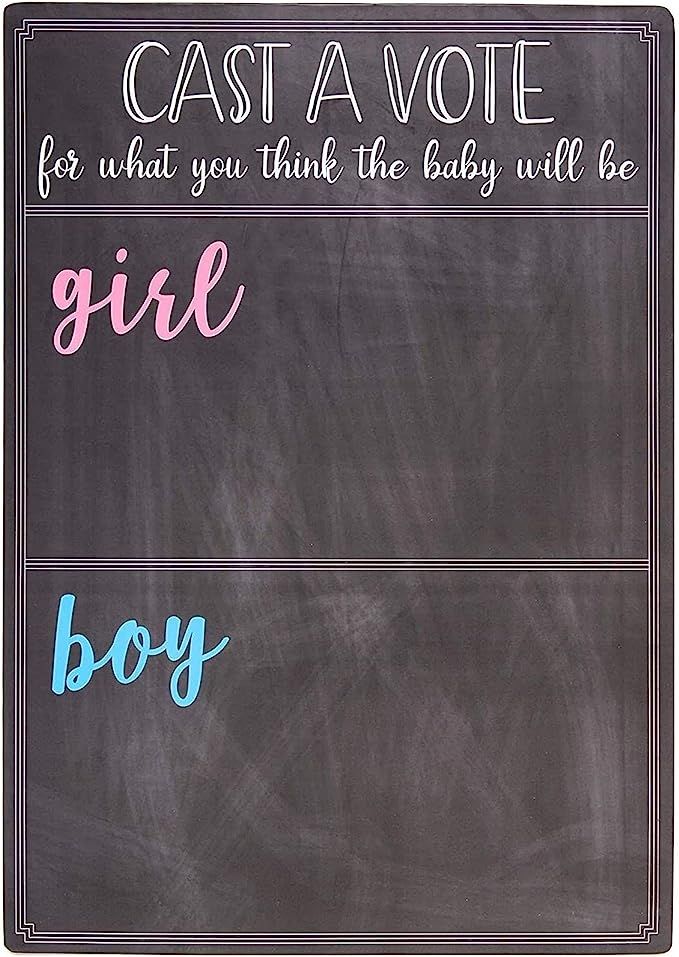 Juvale Baby Gender Reveal Board with Stand and Voting Stickers, Chalkboard Design | Amazon (US)