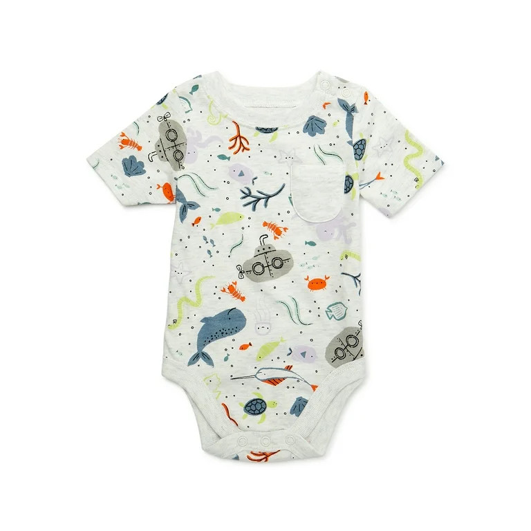 Garanimals Baby Boy Short Sleeve Print Bodysuit, Sizes 0-24 Months | Walmart (US)