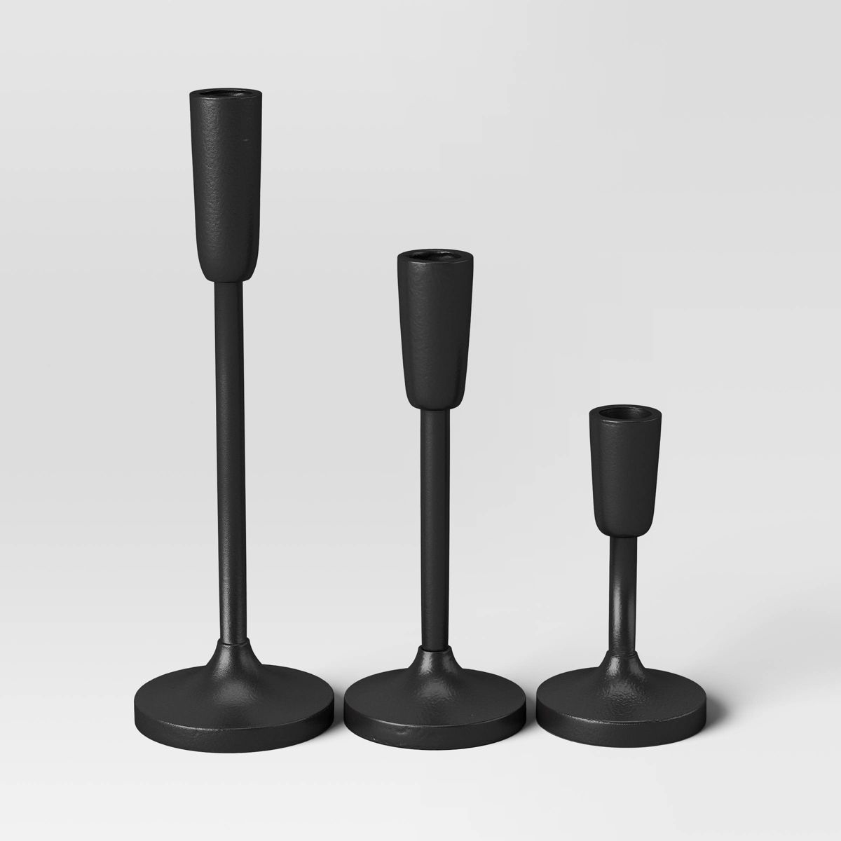 Set of 3 Aluminum Taper Holders Black - Threshold™: Metal Unity Candleholder Set for Home Decor | Target