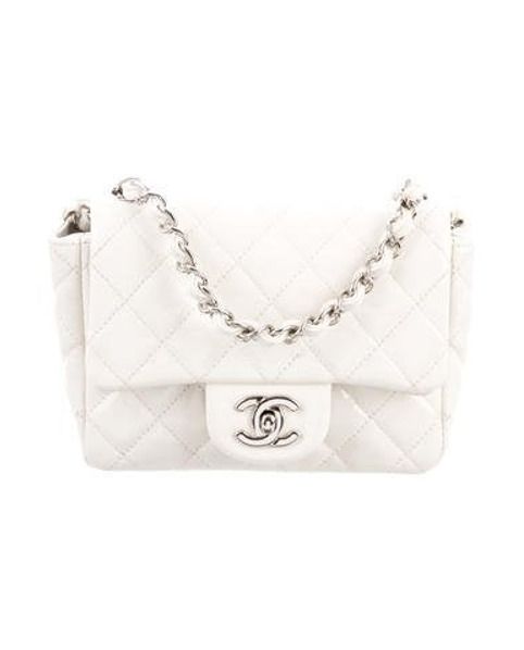 Chanel Classic Mini Square Flap Bag Cream | The RealReal