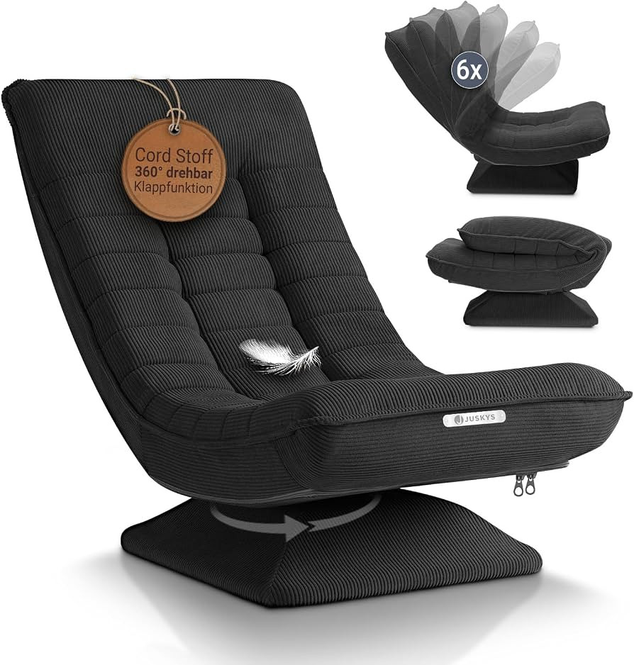 Juskys Relaxsessel Korsika - Ergonomisch & 360\u00b0 drehbar, klappbar mit 5-lagiger Polsterung -... | Amazon (DE)