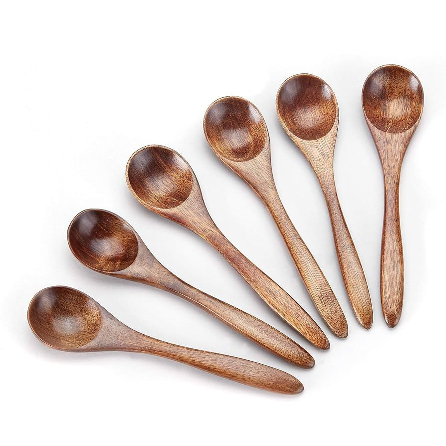 Sevensun Small Wooden Teaspoon, 6pcs Serving Wooden Utensils For Cooking, Condiments, Honey, Spoo... | Amazon (US)