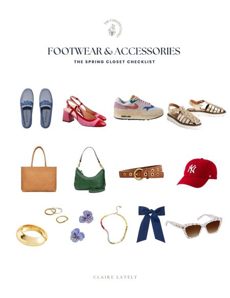 Shoes, bags, jewelry, and accessories from the Spring Closet checklist. Download the free guide over on CLAIRELATELY.com 

#LTKSeasonal #LTKSpringSale #LTKstyletip