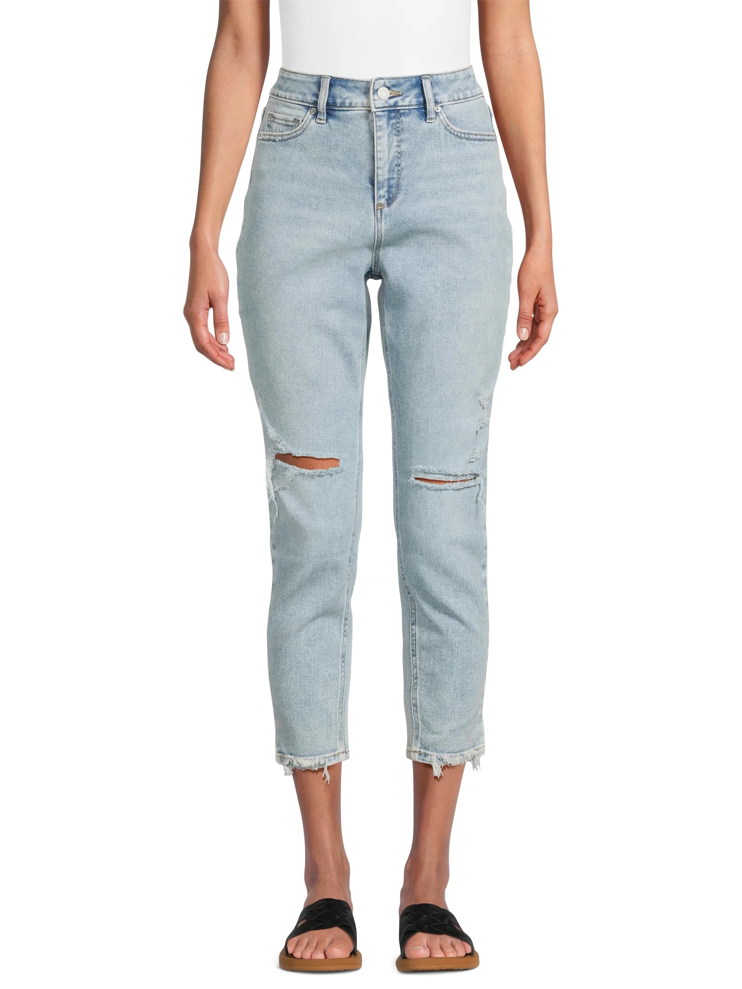 Time and Tru Women's High Rise Mom Jeans, 27” Inseam, Sizes 2-20 | Walmart (US)