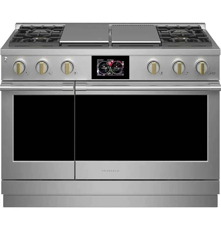 Monogram - 8.25 Cu. Ft. Freestanding Double Oven Dual Fuel Convection Range with Self-Clean, Built-In Wi-Fi, and 4 Burners - Stainless Steel | Best Buy U.S.