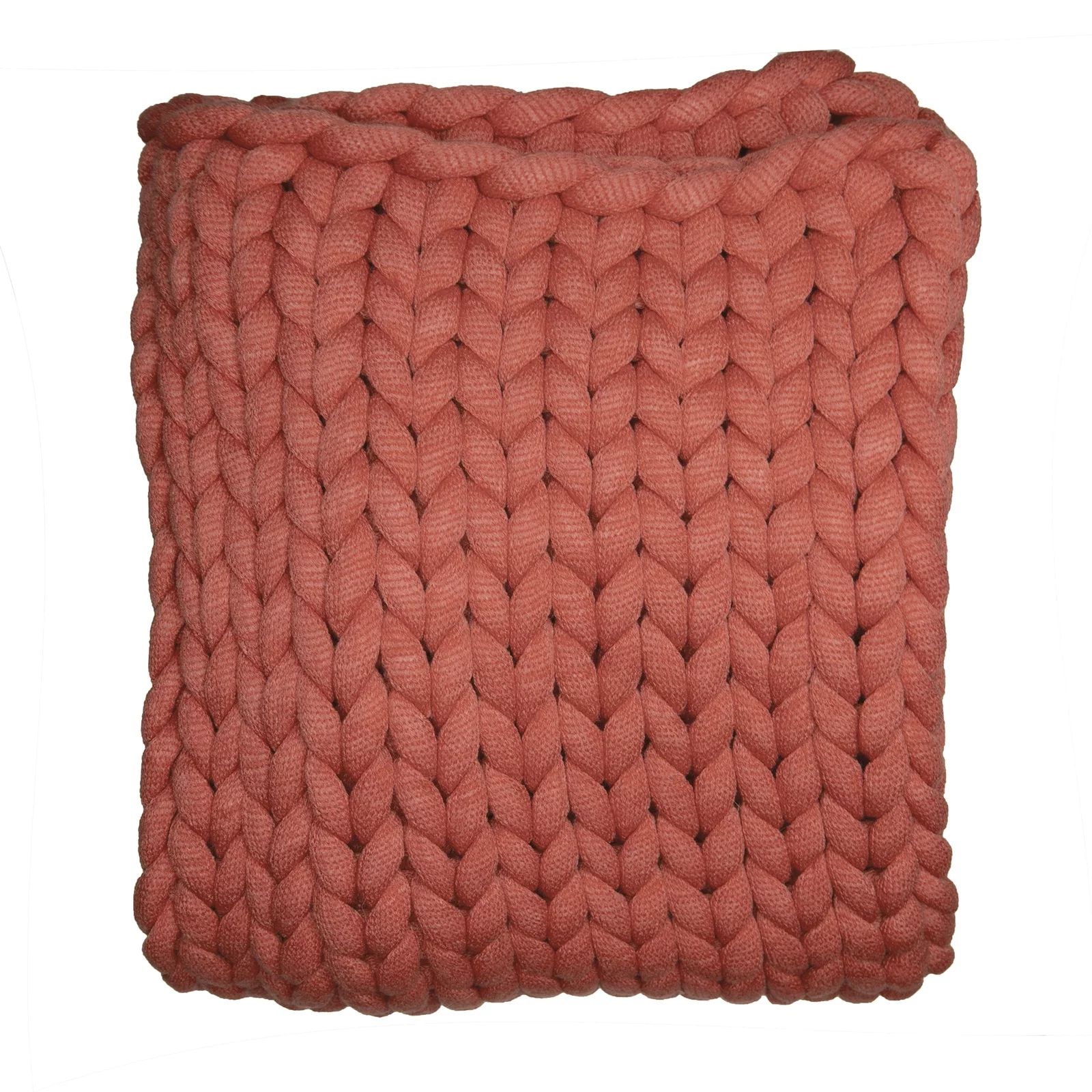 Throw Blanket - Chunky Knit Rust by Donna Sharp - Contemporary Decorative Throw Blanket with Over... | Walmart (US)
