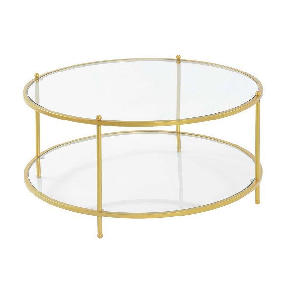 Royal Crest 2 Tier Round Glass Coffee Table - Johar Furniture | Target