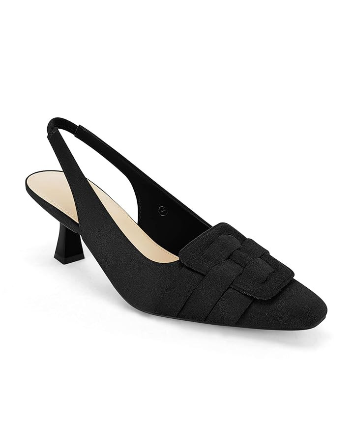 Amazon.com | Womens Sling Back Kitten Heels Low Dress Shoes Slingback Pumps Pointed Closed Toe Co... | Amazon (US)