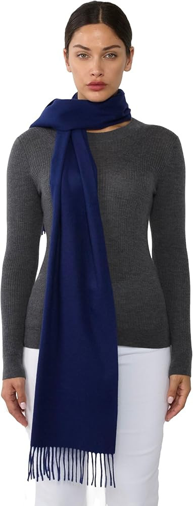 JENNIE LIU Women's 100% Pure Cashmere Scarf 75"x12" Cashmere Scarves for Women | Amazon (US)