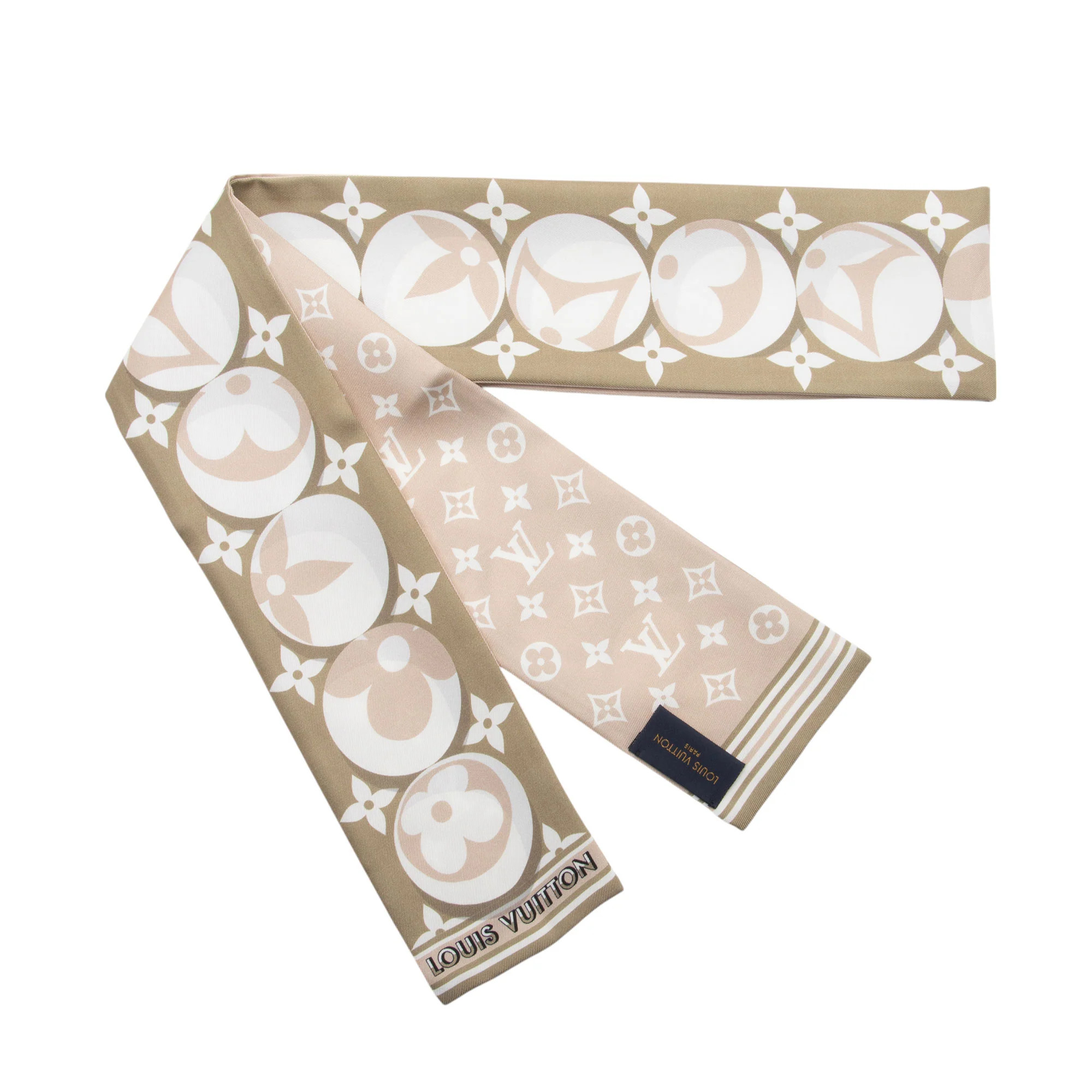 Louis Vuitton Silk Monogram Marbles Bandeau Scarf | Shop Simon