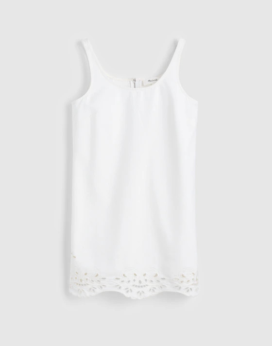 Denim Embroidered Mini Shift Dress | Madewell