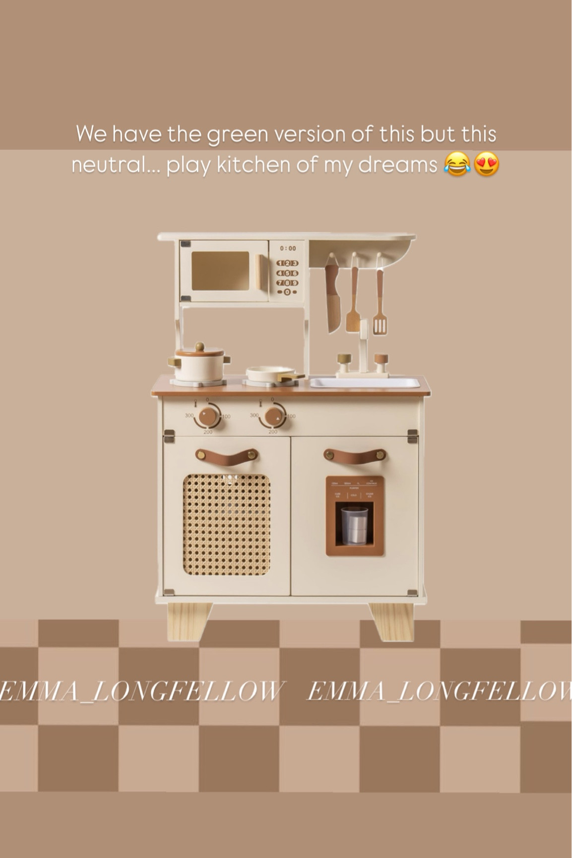 One very aesthetic play kitchen 👀🤩 do I sell our green one and get this cream..?! It's temping 🫢 #playkitchen 

#LTKHome #LTKGiftGuide #LTKKids