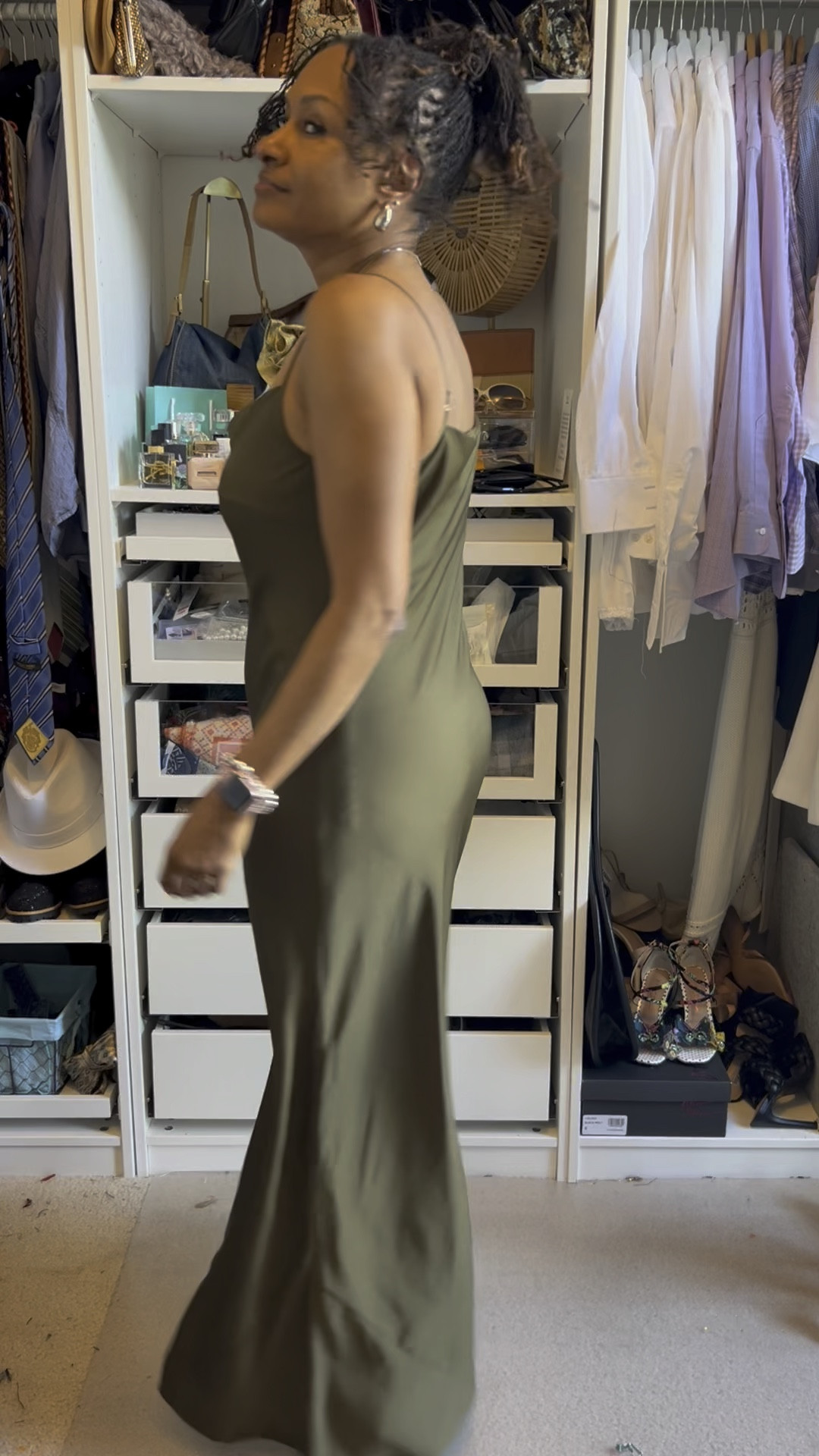 Been looking for a long slip dress for a few weeks and snagged this one while thrifting. Definitely adding this to my capsule wardrobe. Multiple ways to style. 

#LTKVideo #LTKOver40
