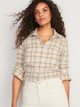Plaid Flannel Classic Shirt for Women | Old Navy (US)