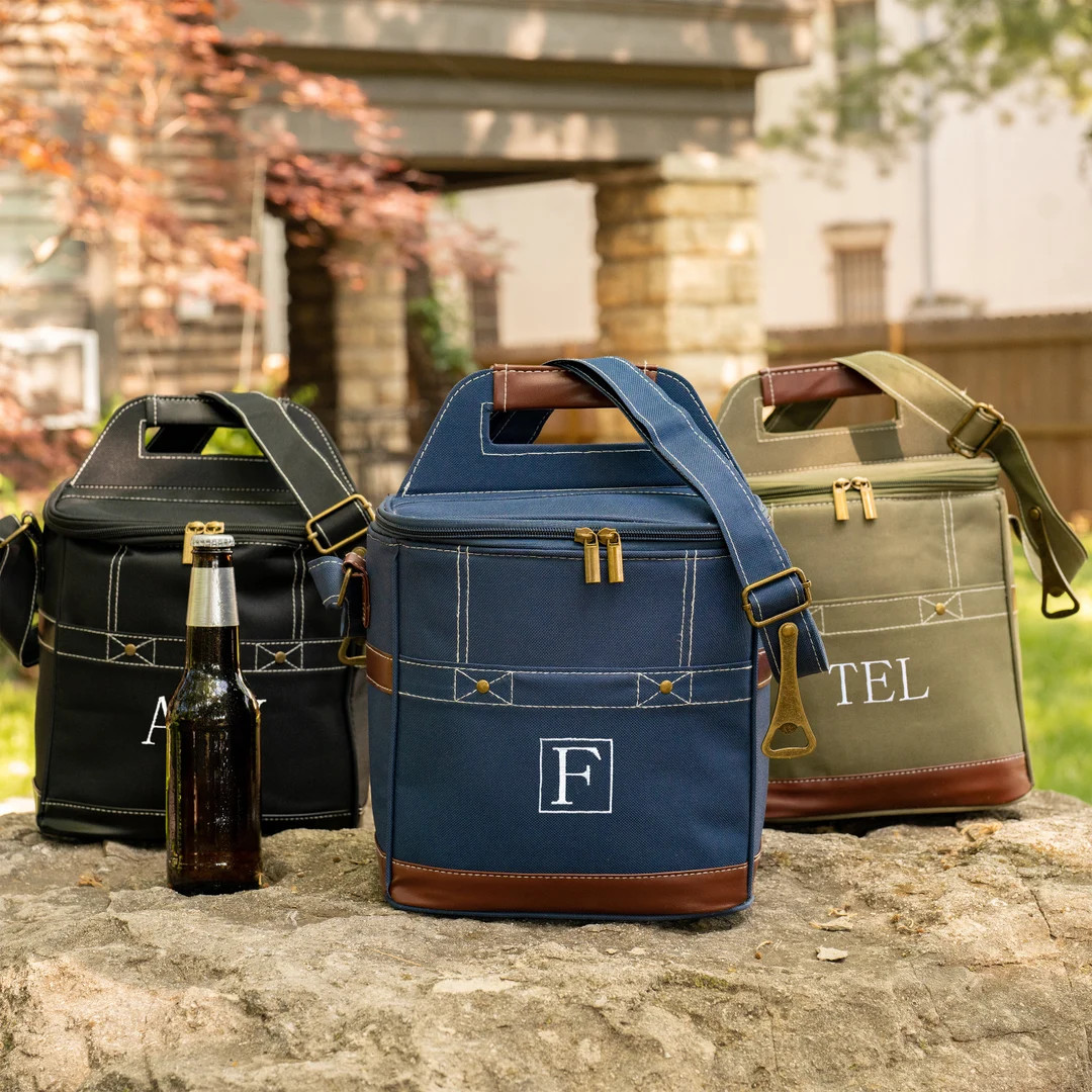 6 Bottle Cooler Groomsmen Gift, Personalized Gift for Men, Blue or Green, Custom Bridesmaid Coole... | Etsy (US)