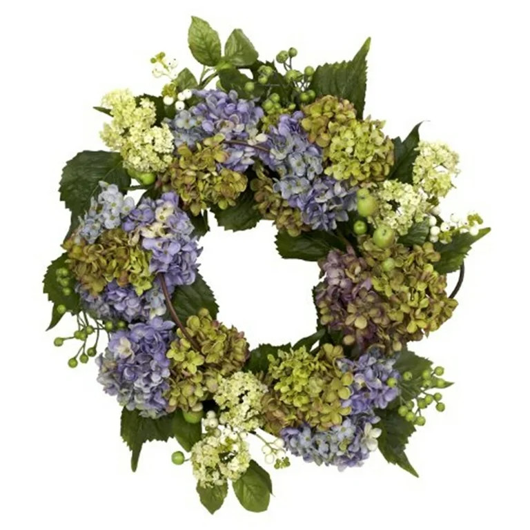 Nearly Natural Floral Polyester Mother's Day Wreath, 22.0" (Assorted Colors) | Walmart (US)
