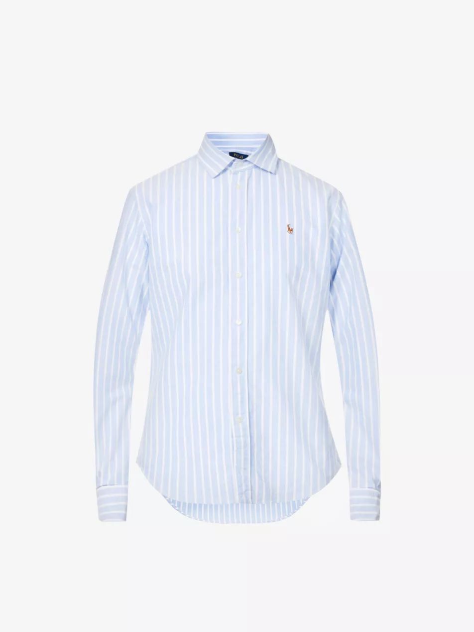 Brand-embroidered regular-fit cotton shirt | Selfridges