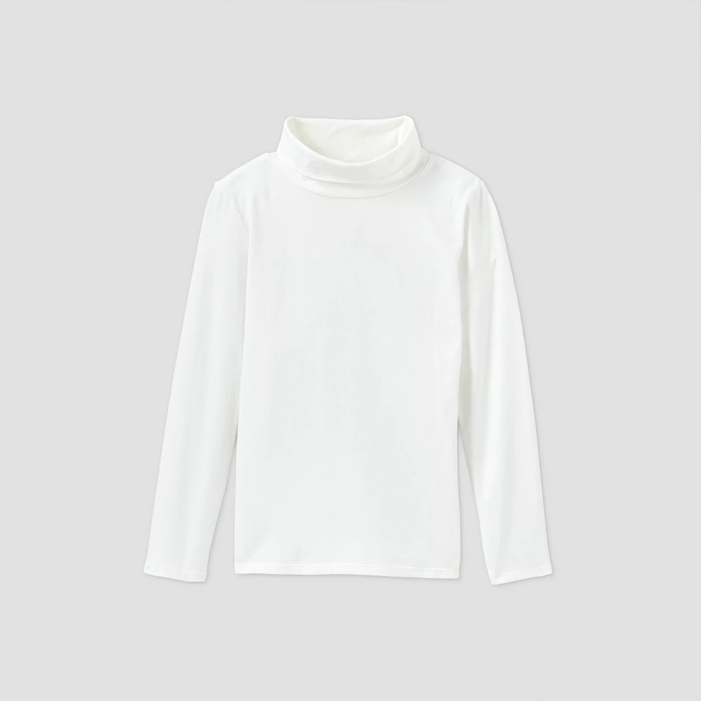 Girls' Long Sleeve Turtleneck T-Shirt - Cat & Jack White L | Target