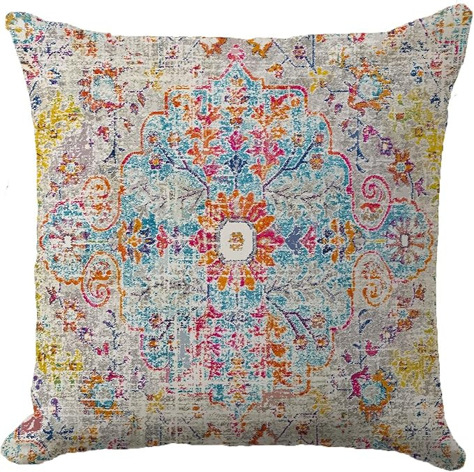 Ethnic Boho Pillow Covers 18X18 Inch Turkish Persian Carpet Tribal Pattern Pillowcase Super Soft ... | Amazon (US)